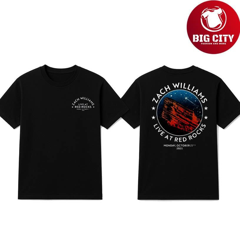 Zach Williams Red Rocks Amphitheatre, Oct 27, 2025 Tour Two Sided Shirt