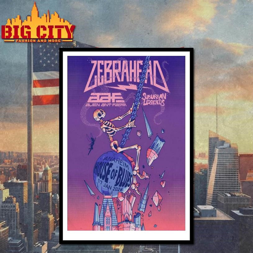 Zebrahead At House of Blues On Jan 17 2026 Poster shirt