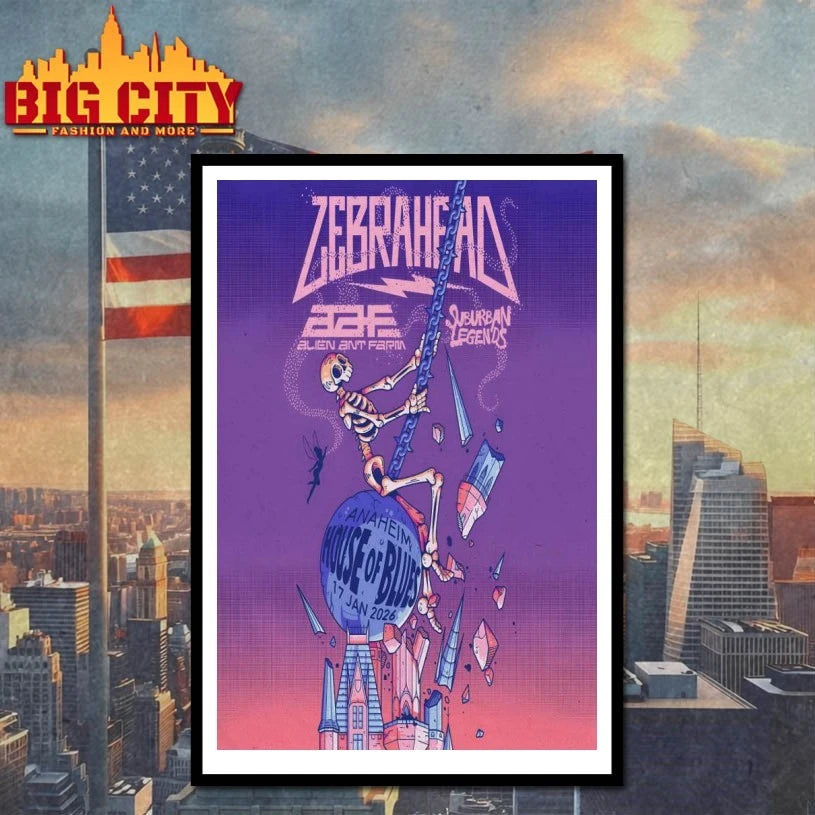 Zebrahead House Of Blues Anaheim CA January 17 2026 Poster Shirt