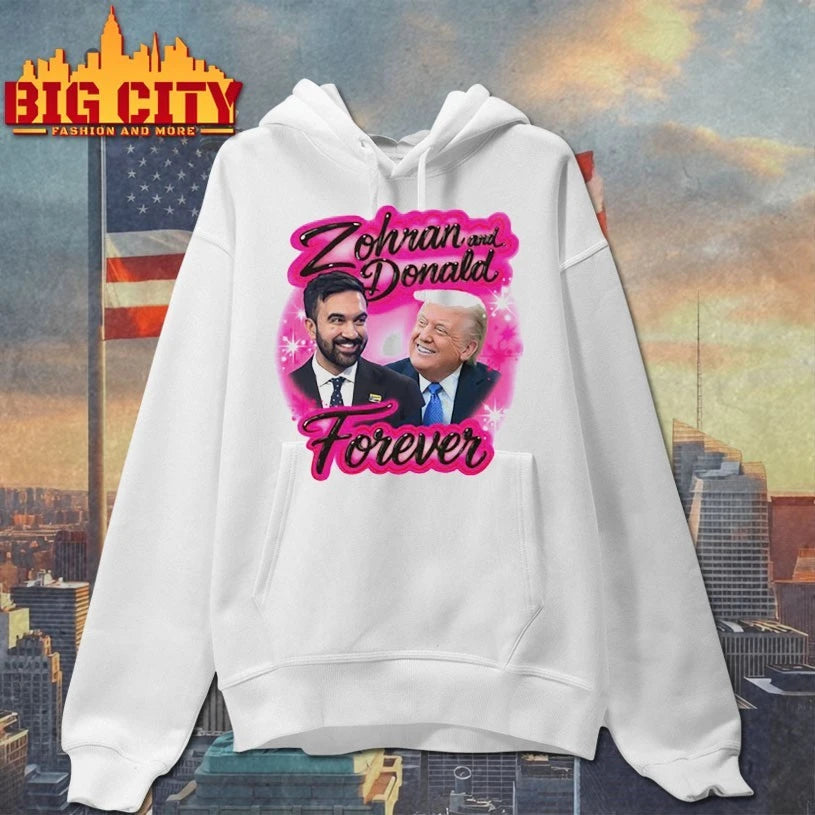 Zohran and Donald Forever pink shirt