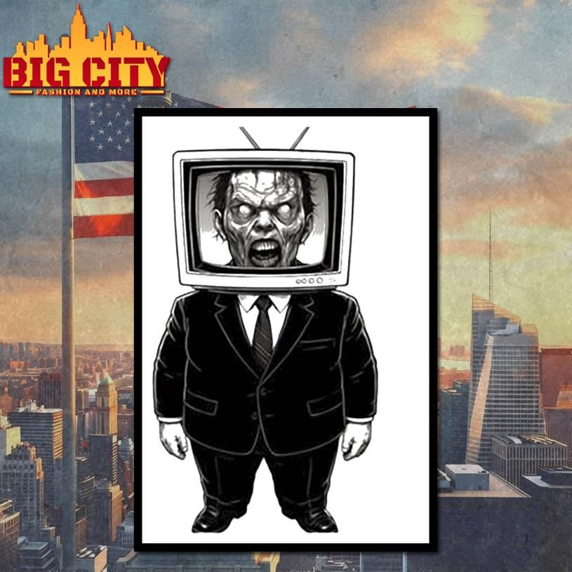 Zombie In Suit – Undead Tv Head Shirt