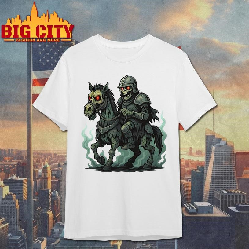 Zombie Knight On Undead Horse With Glowing Eyes Shirt