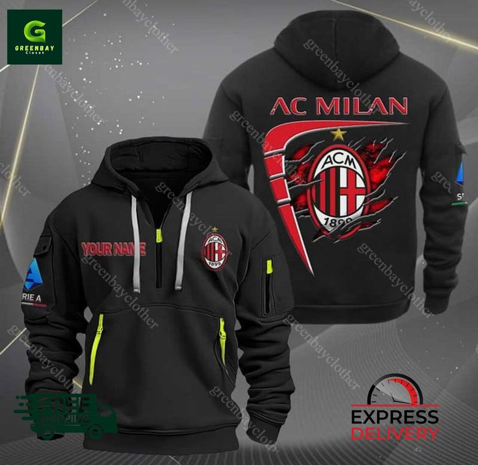 AC Milan Personalized Quarter Zip Hoodie