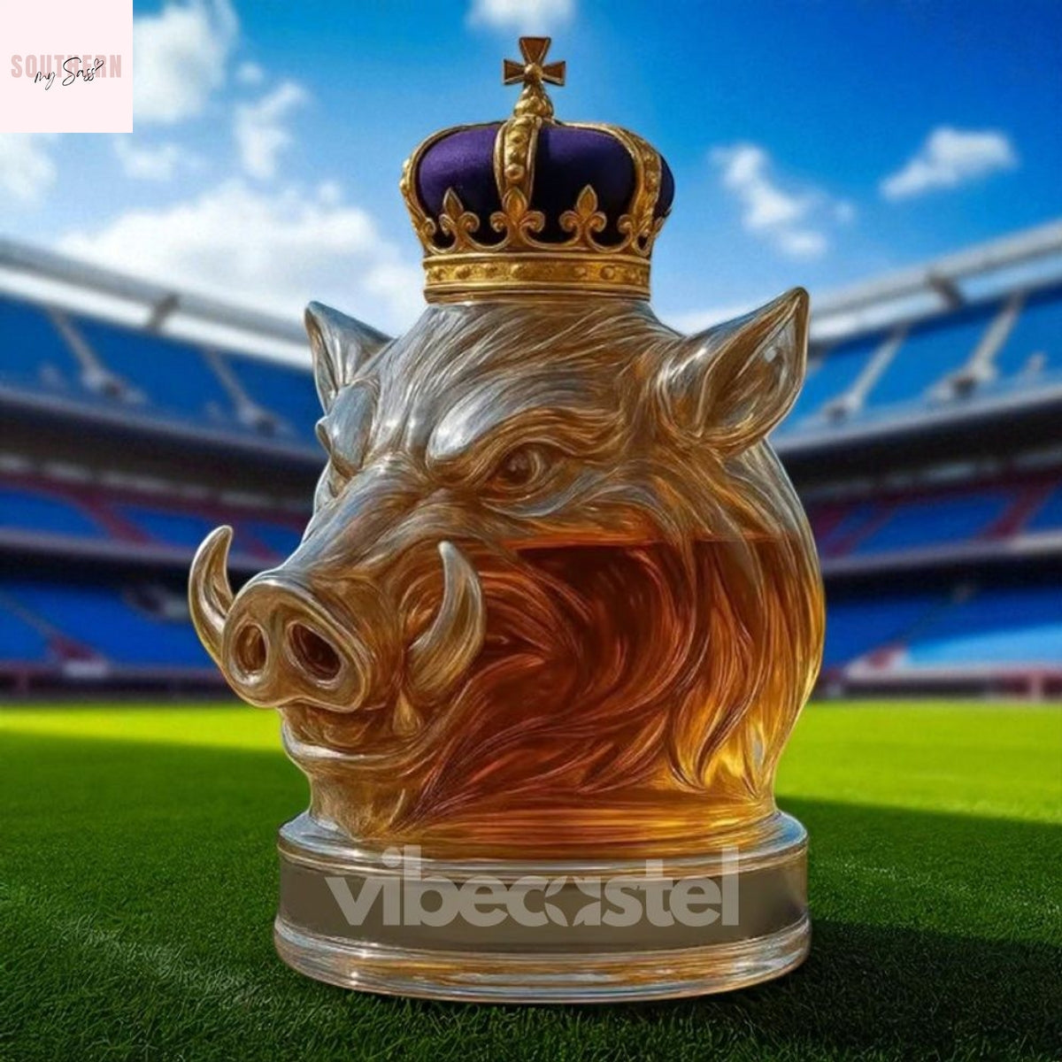 Arkansas Razorbacks Wild Boar Whiskey Bottle