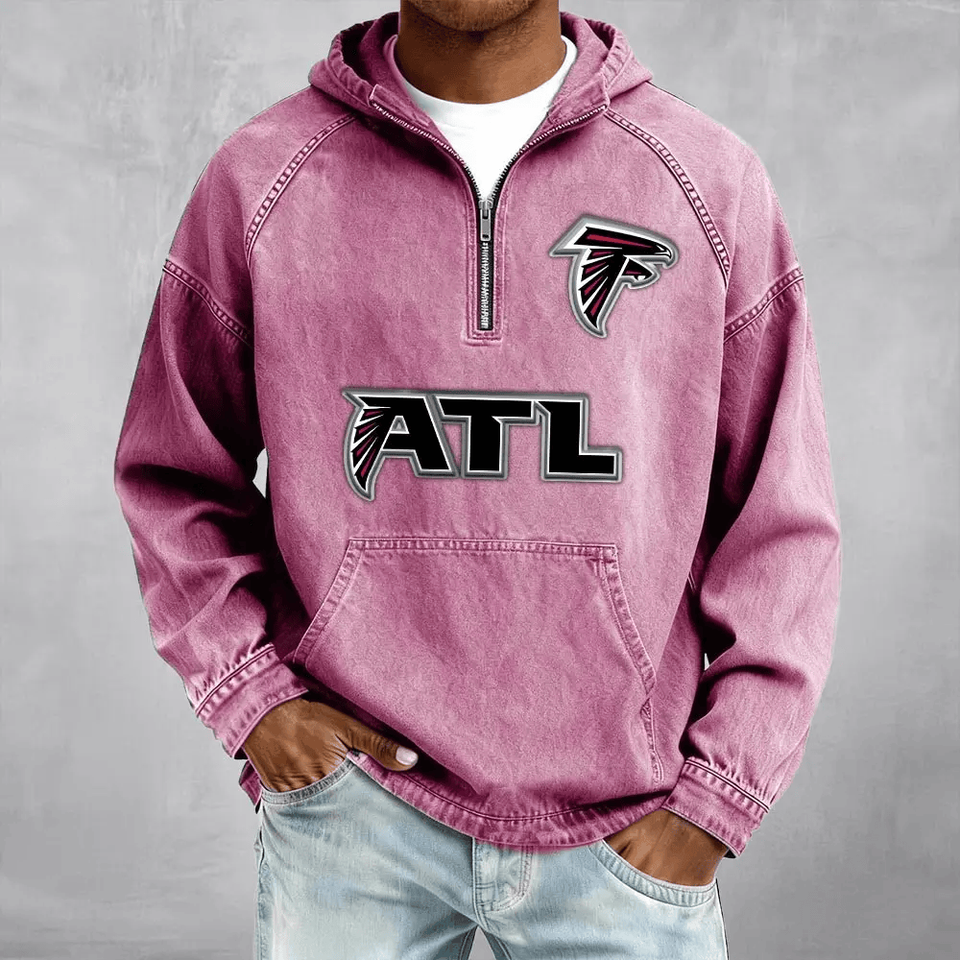 Indianapolis Colts Half-Zip Denim Hoodies For Fan