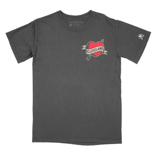 Cleveland Tattoo Heart -  Mens/Unisex Crew T-Shirt