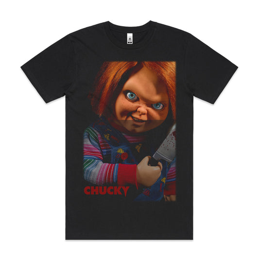 Chucky Horror Movie T-Shirt Cotton Block Tee