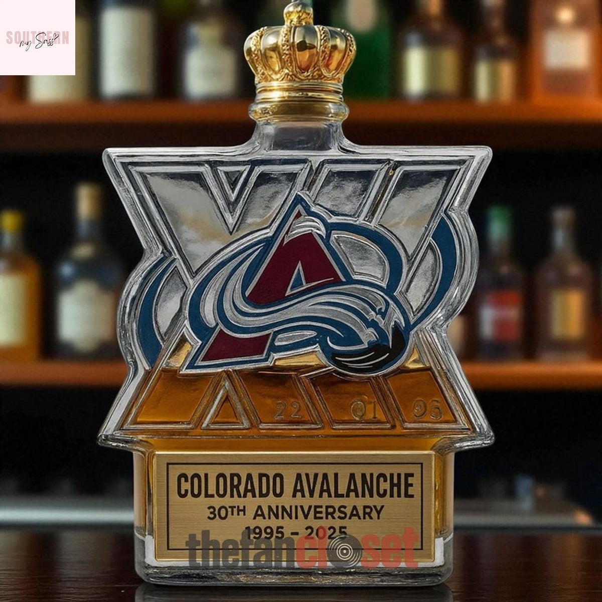 Colorado Avalanche 30th Anniversary Whisky Bottle