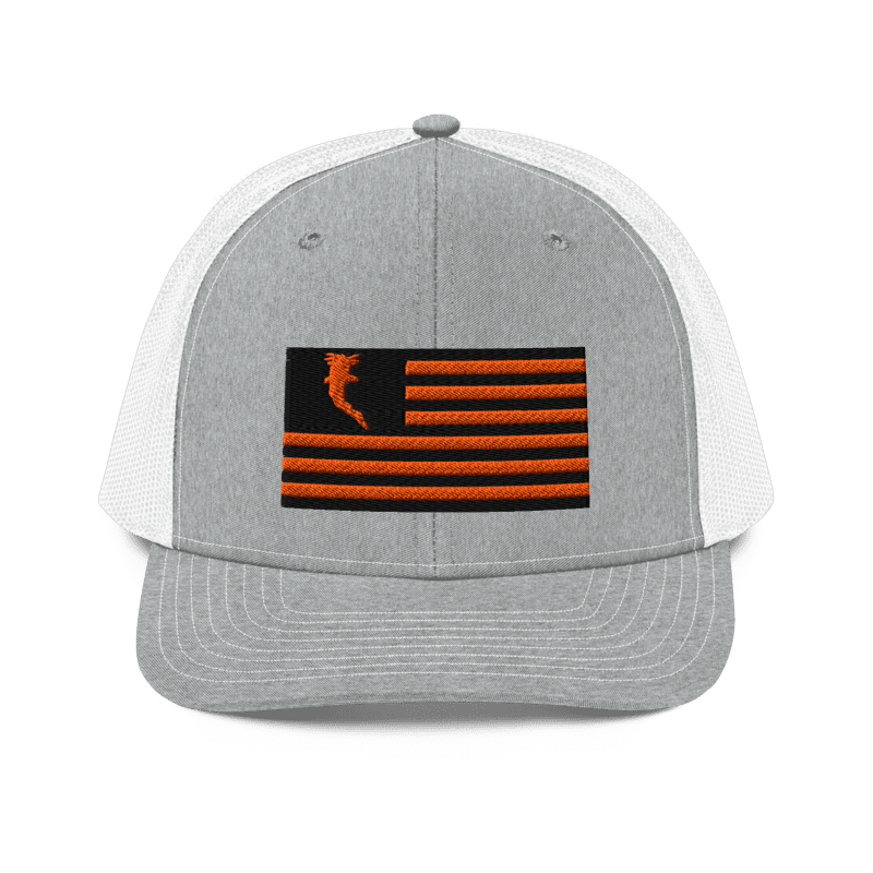 Flag Embroidered Neon Orange (Snapback)