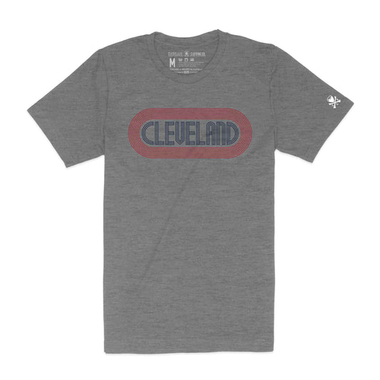 Cleveland Track, Grey - Mens/Unisex Crew T-Shirt