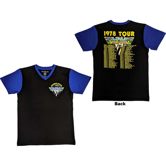 Van Halen Raglan T-Shirt: 1978 Tour Dates (Back Print)