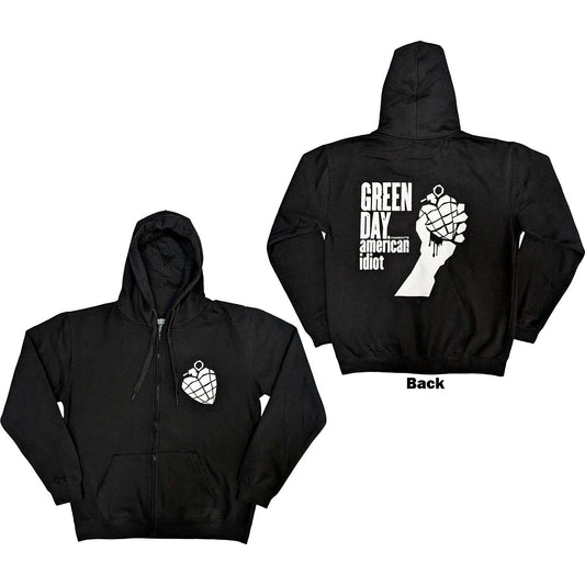 Green Day Zipped Hoodie: American Idiot The Musical (Back Print)