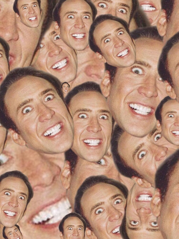 Nicolas Cage Face Collage Design by shirtfaced