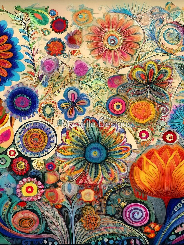 Colorful Hippie Flowers by J Marielle Designs