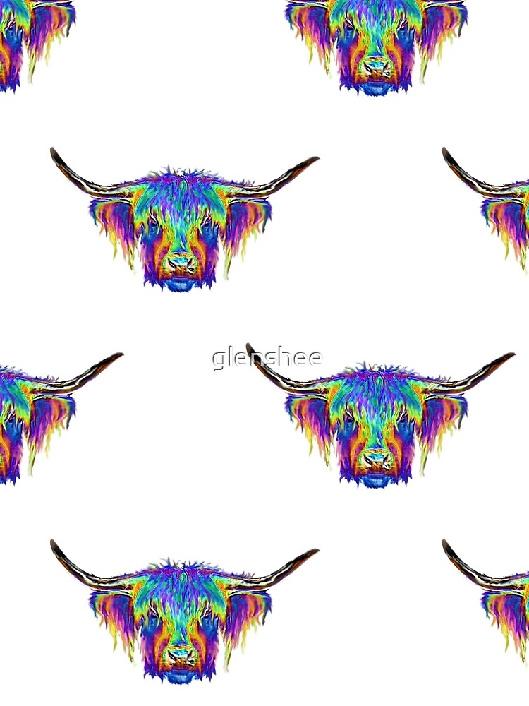 colourful cow, tiled. by glenshee