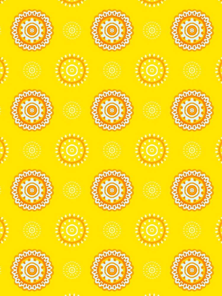 Bright sunshine yellow boho mandala by findlost