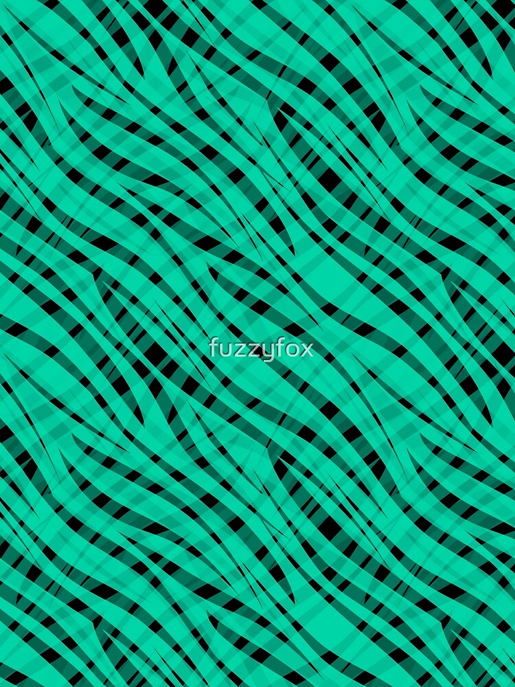 Green turquoise tiger abstract print by fuzzyfox