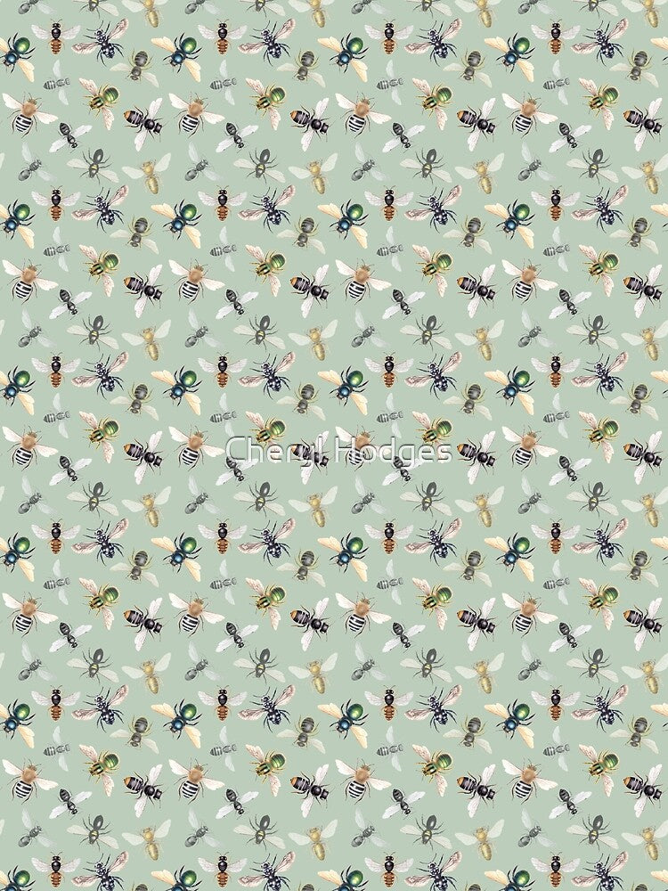 Australian native bees on green background by Cheryl Hodges