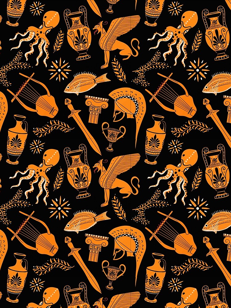 Ancient Greek Red Figure Pottery Pattern by AlexanderPetela