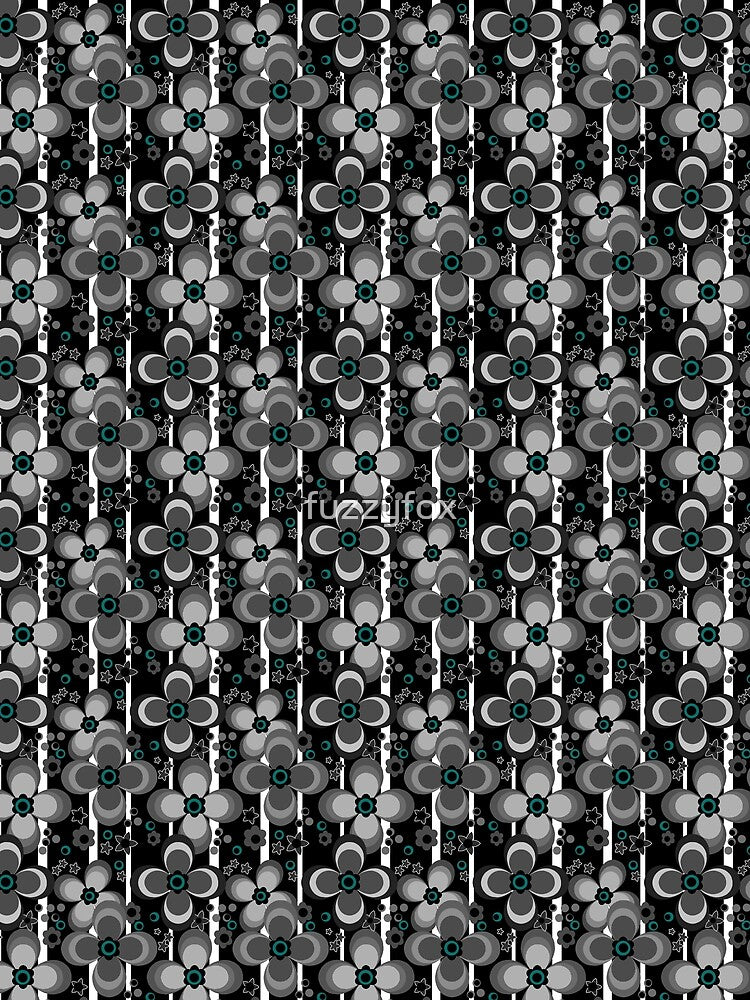 Black and white floral pattern by fuzzyfox