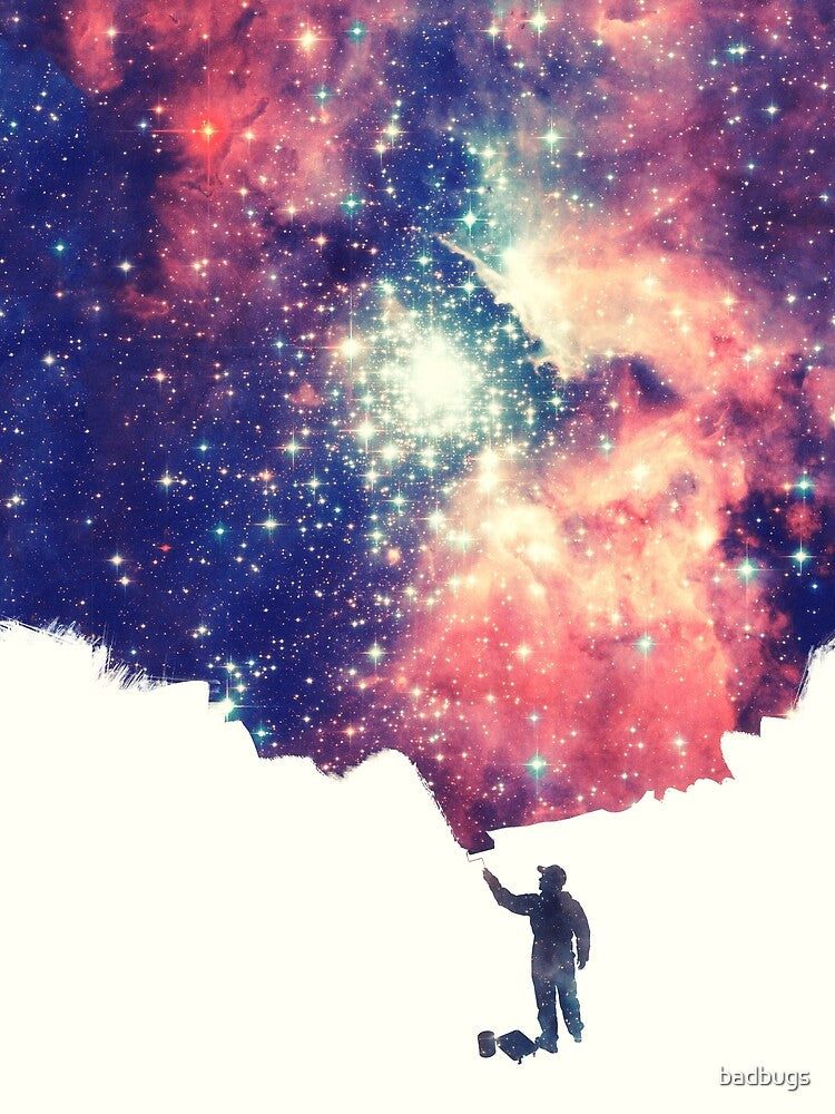 Painting the universe (Colorful Negative Space Art) by badbugs