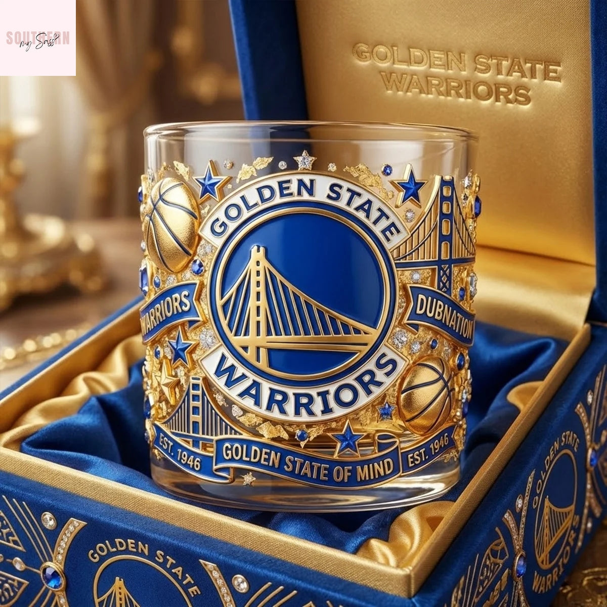 Golden State Warriors Golden State Of Mind Whiskey Glass
