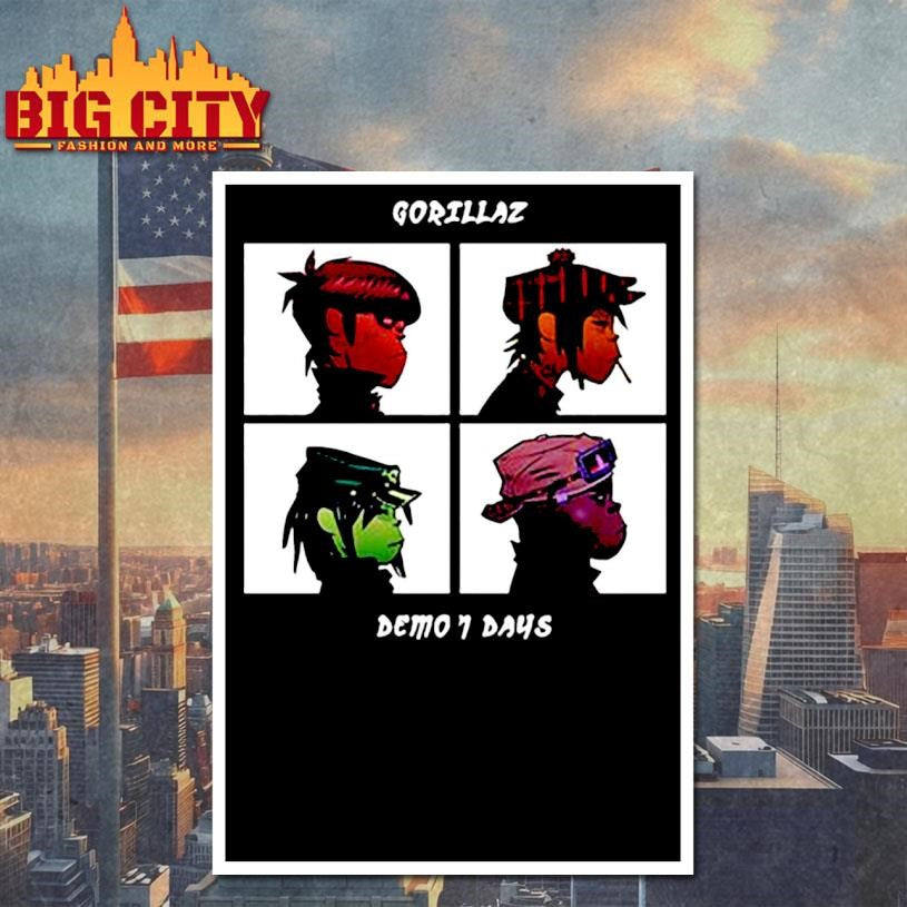 gorillaz demon days 2025 2 sided shirt