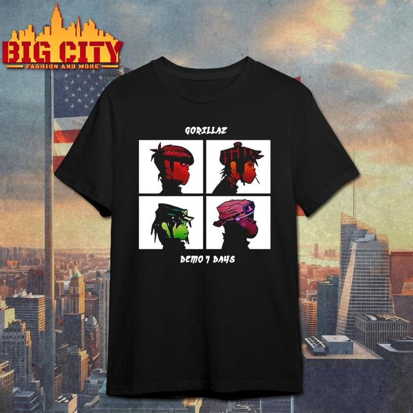 gorillaz demon days 2025 2 sided shirt