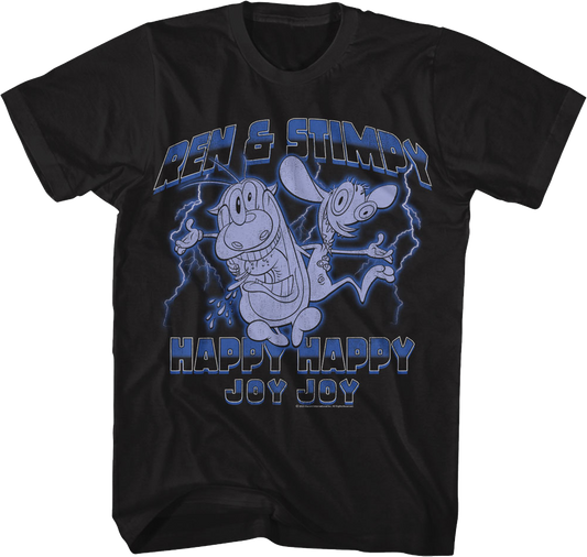 Happy Happy Joy Joy Lightning Ren And Stimpy T-Shirt