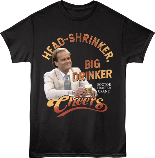 Head Shrinker Big Drinker Cheers T-Shirt