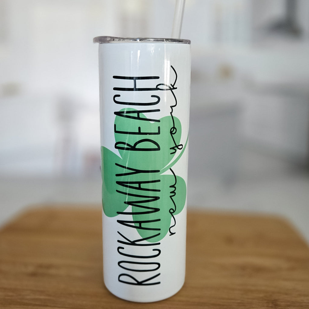St. Patrick's Day Heart Shamrock Custom Water Bottle