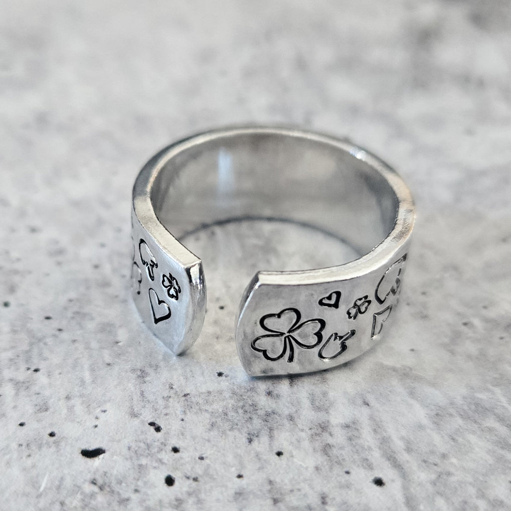 Middle Finger Shamrock St. Patrick's Day Ring