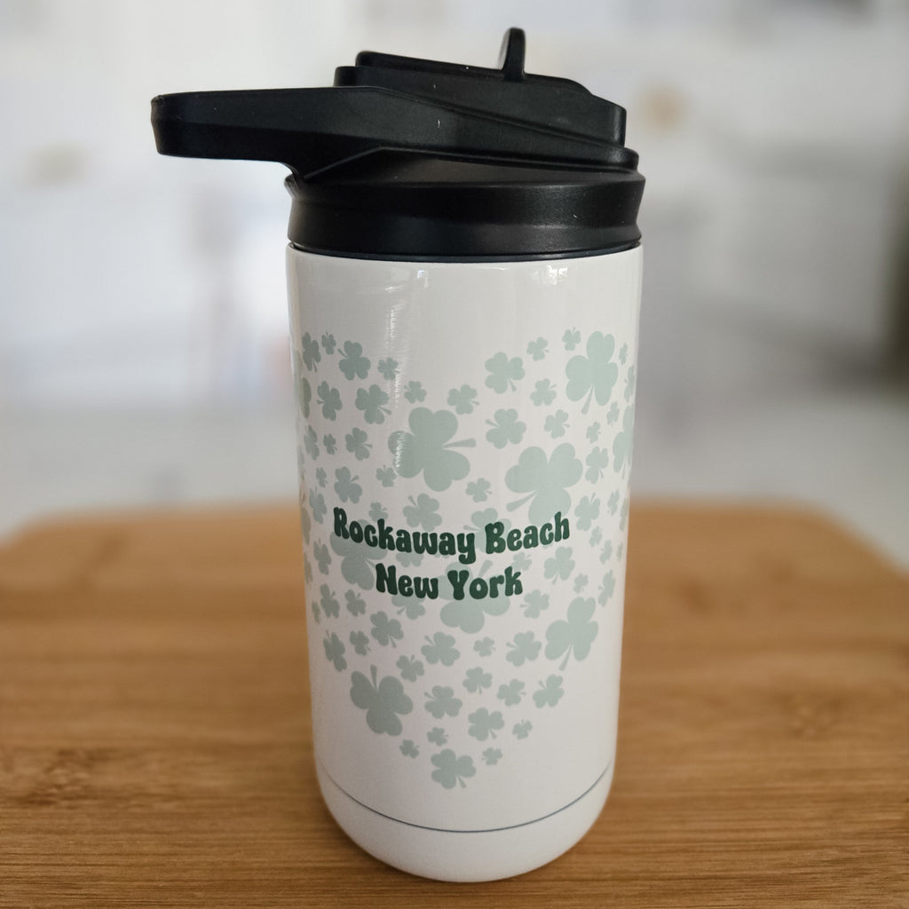 St. Patrick's Day Heart Shamrock Custom Water Bottle