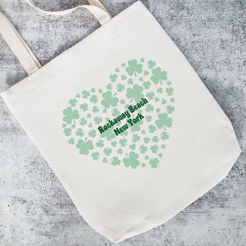 Custom St. Patrick's Day Shamrock Heart Tote Bag