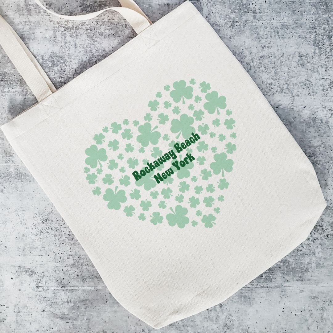 Custom St. Patrick's Day Shamrock Heart Tote Bag