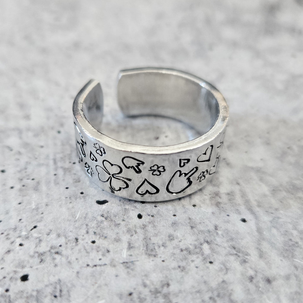 Middle Finger Shamrock St. Patrick's Day Ring