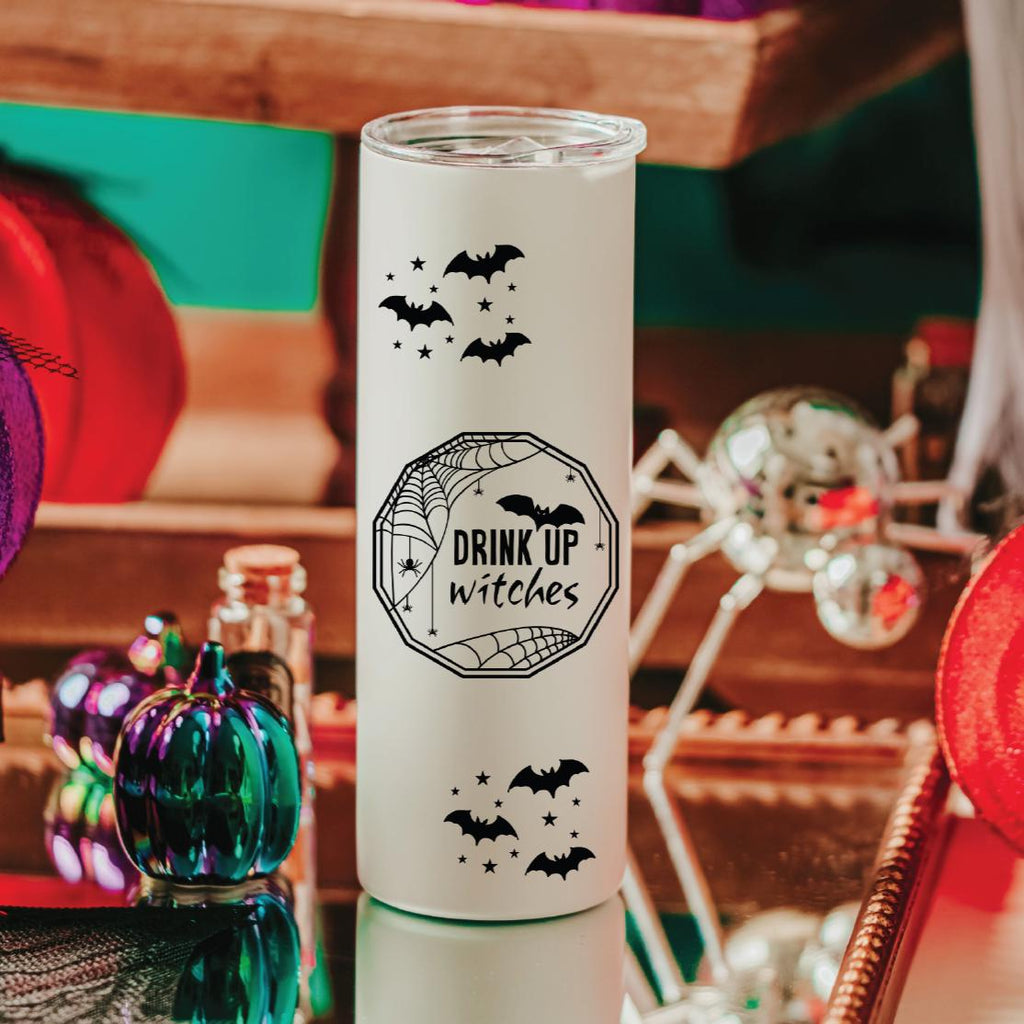 Creepy Drink Up Witches Funny Glow in the Dark Halloween Tumbler