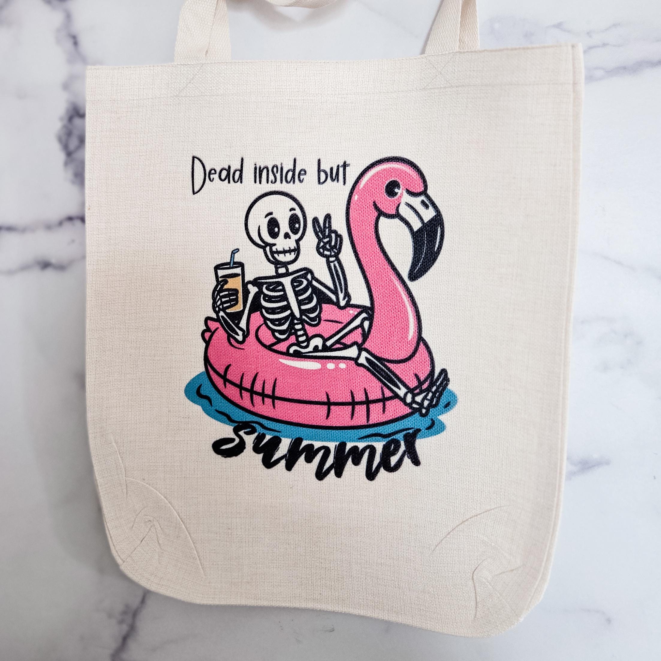 Funny Teacher Summer Tote, Dead Inside But Summer Beach bag