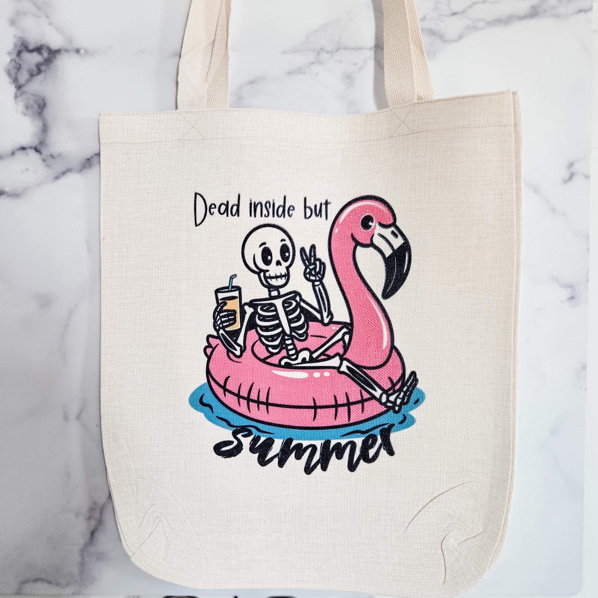Funny Teacher Summer Tote, Dead Inside But Summer Beach bag