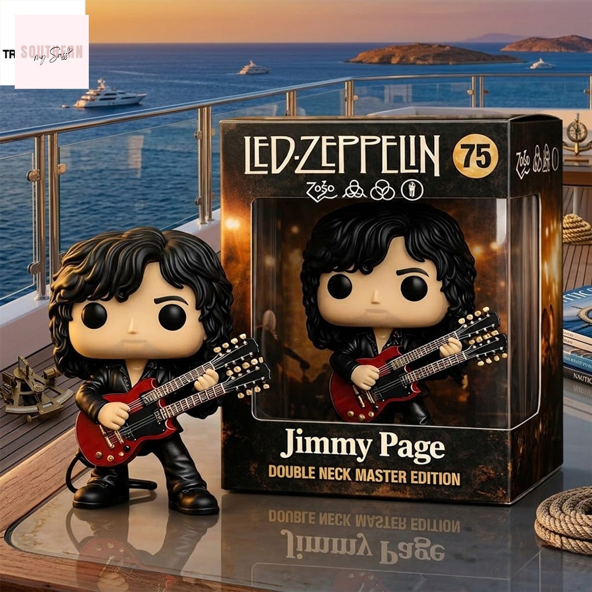 Led Zeppelin Jimmy Page Legends Of The Golden Era Pop Figure Doll