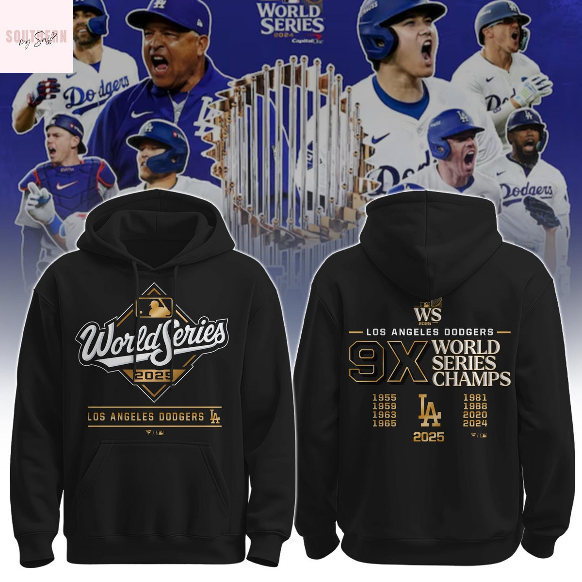 Los Angeles Dodgers 2025 9X World Series Champions Hoodie