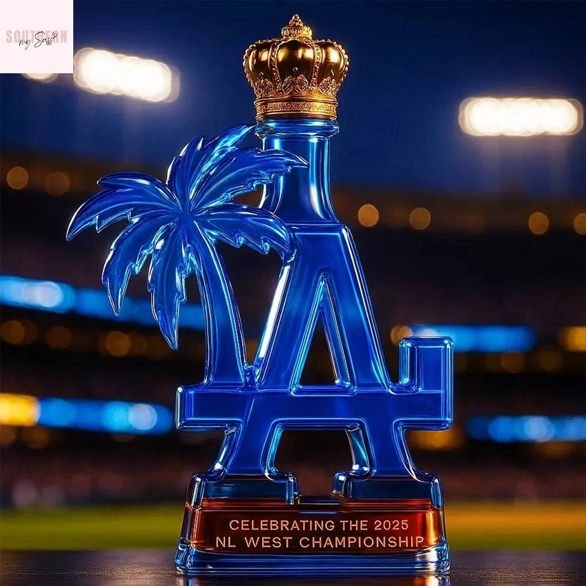 Los Angeles Dodgers 2025 Nl West Champions Whiskey Bottle