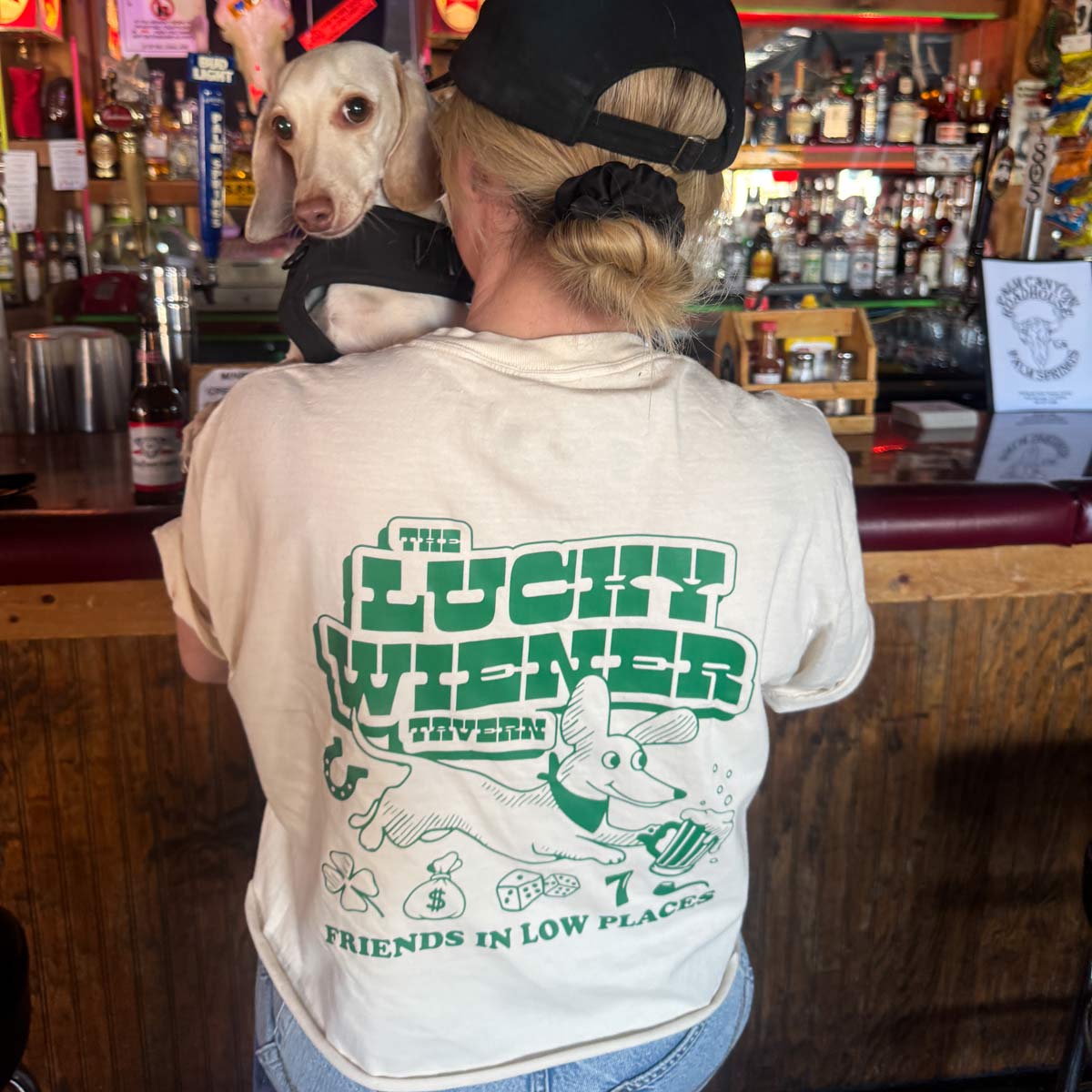 lucky wiener tavern unisex tee | cream