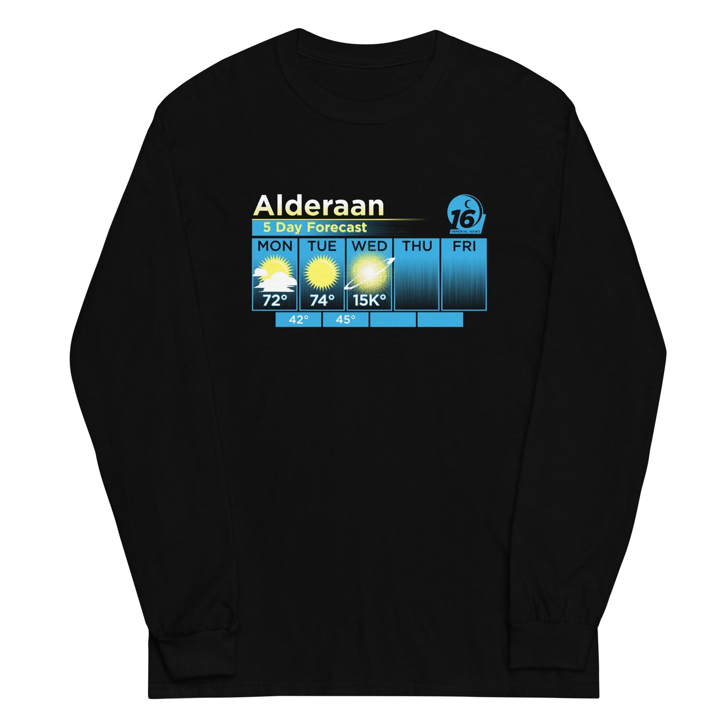 Alderaan 5 Day Forecast Unisex Long Sleeve Tee