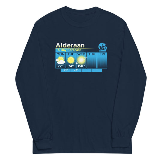 Alderaan 5 Day Forecast Unisex Long Sleeve Tee