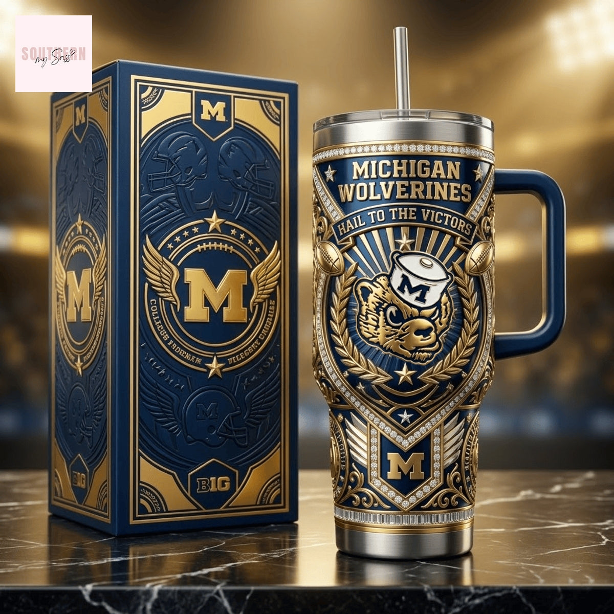 Michigan Wolverines Hail To The Victors Tumbler