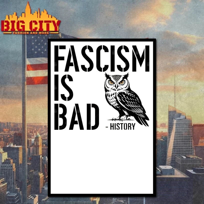 Official Owl fascism is bad history T-shirt