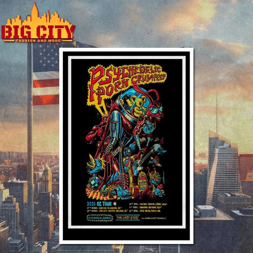 Official Psychedelic Porn Crumpets 2026 Tour OZ PosterT-shirt