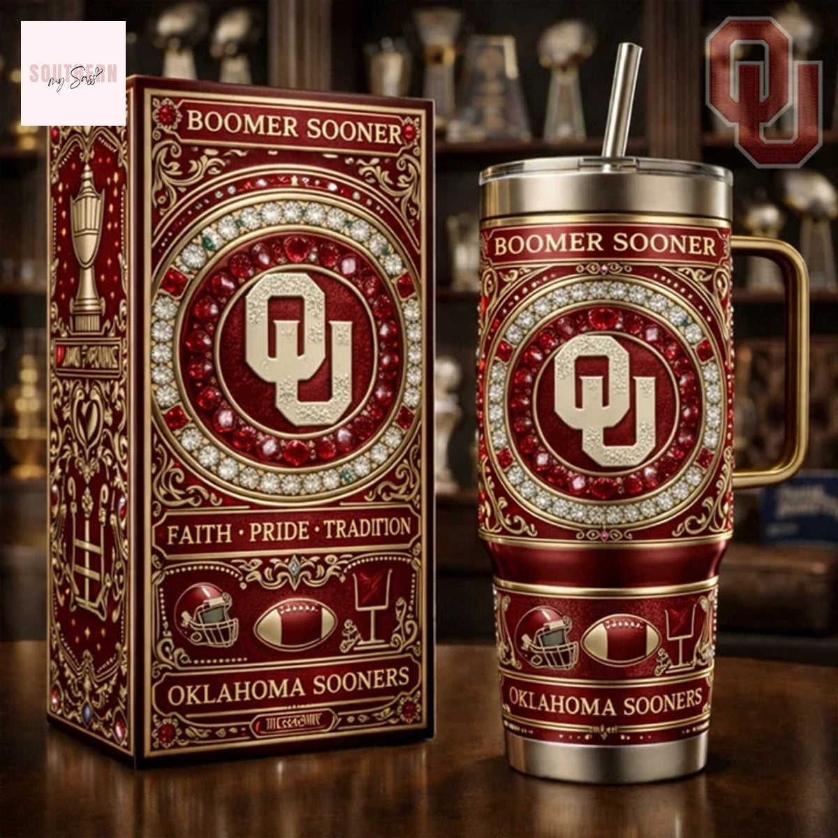 Oklahoma Sooners Faith – Pride – Tradition Tumbler