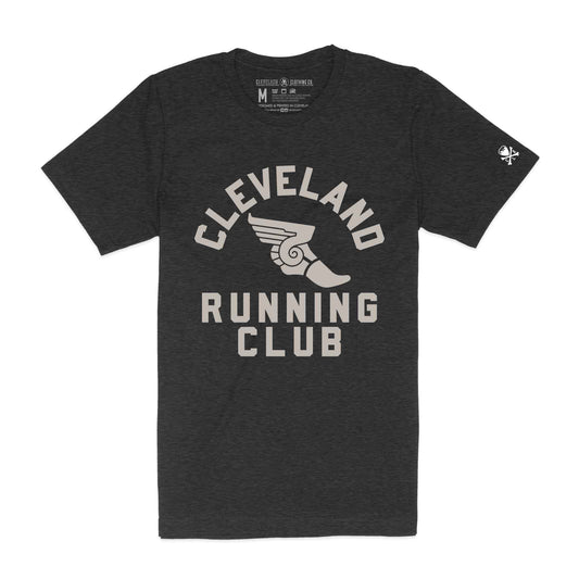 Cleveland Running Club, Dark Grey Heather - Mens/Unisex Crew T-Shirt